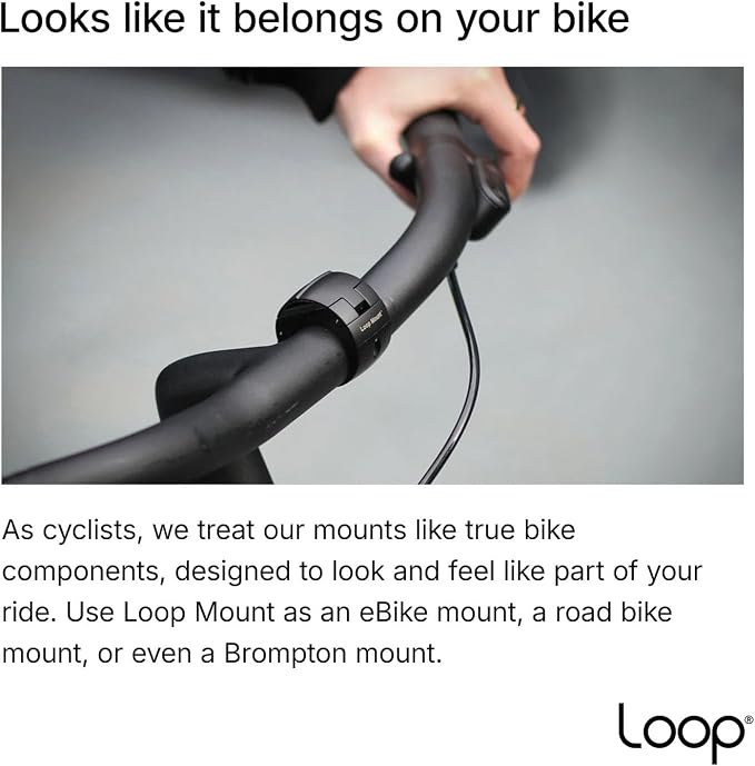 Loop Mount Universal Bike Phone Holder – 360° Rotating Metal Bicycle Phone Mount for iPhone & Samsung – Secure Handlebar Clamp, Durable, Shockproof, Fits All Standard Handlebars - Black