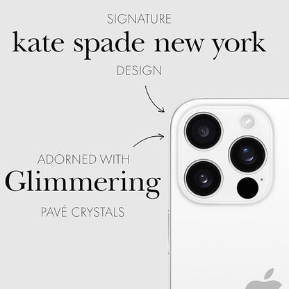 kate spade new york iPhone 16 Pro Max/iPhone 16 Pro Camera Lens Protector with Aluminum Ring - Set in Stone Gold
