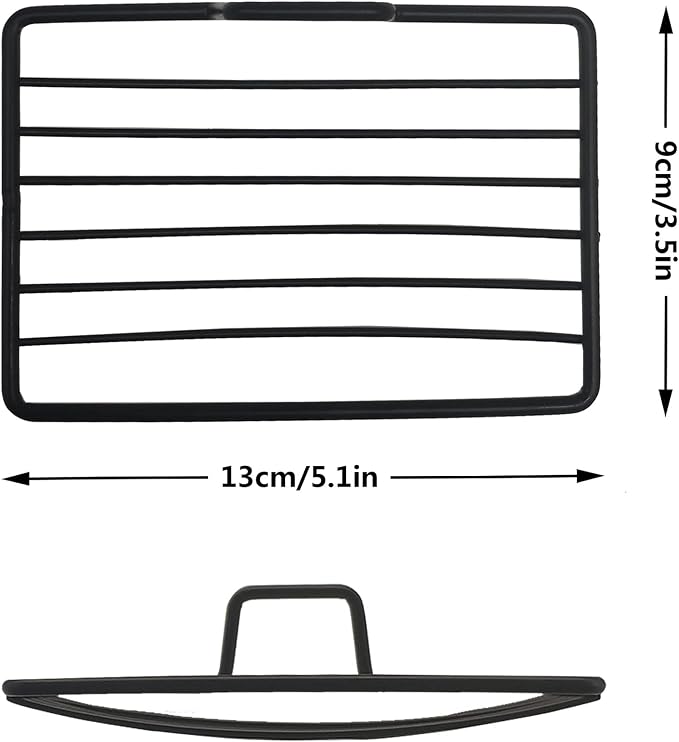 Stainless Steel Bar Soap Dish, Draining Soap Holder for Shower Bathroom Tub Kitchen Sink-Black 2pcs