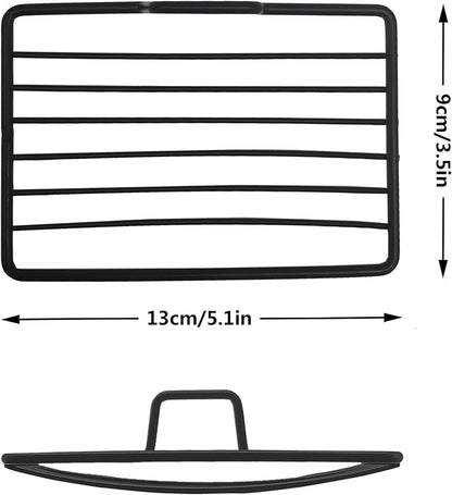 Stainless Steel Bar Soap Dish, Draining Soap Holder for Shower Bathroom Tub Kitchen Sink-Black 2pcs