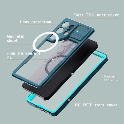 Omio for Galaxy S26 Ultra Waterproof Case Compatible with MagSafe, Magnetic Waterproof Full Body IP68 Underwater Case Built-in Screen Protector Military Grade Shockproof Case for Men Women Teal