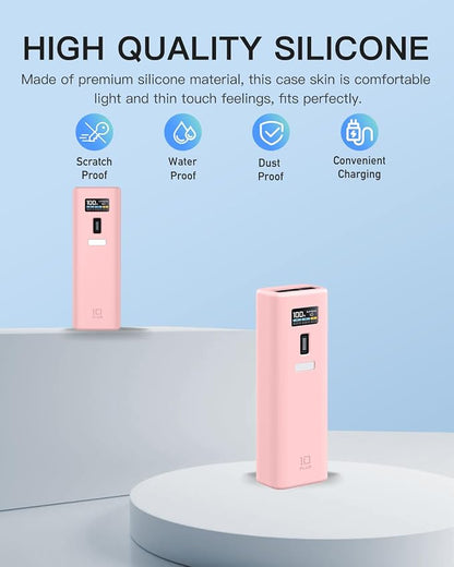 Case Cover for CUKTECH 10 Power Bank 10000mAh, Full-Body Protective Cover for CUKTECH NO.10 Power Bank,Drop-Proof,Scratch-Proof,Shock-Proof,Pink