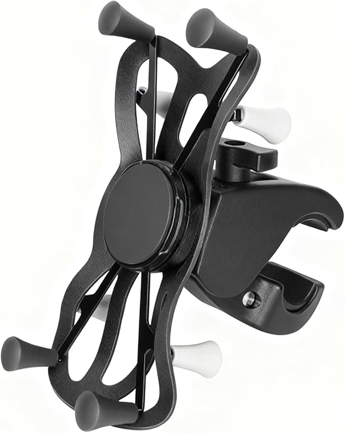 Strg Phone Mount with Clamp for Rails 1.0" to 2.0" in Diameter, Motorcycle Bike Phone Holder for Bike Motorcycle ATV/UTV Handlebar and More Rails (Clamp Pitch Diameter: 1.0" to 2.0")