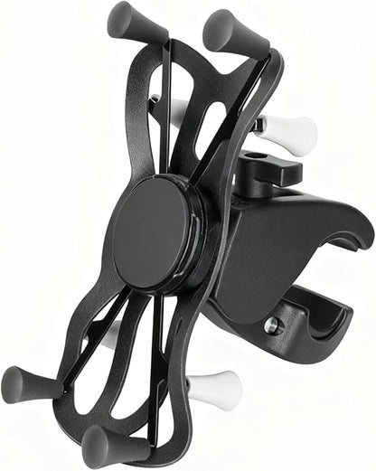 Strg Phone Mount with Clamp for Rails 1.0" to 2.0" in Diameter, Motorcycle Bike Phone Holder for Bike Motorcycle ATV/UTV Handlebar and More Rails (Clamp Pitch Diameter: 1.0" to 2.0")
