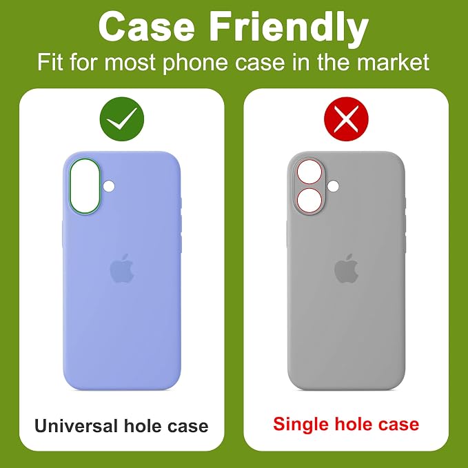 2-Pack Shatterproof Camera Lens Protector for iPhone 17 |AR Tempered Glass Strong Adsorption Metal Camera Cover Screen(Silvery)