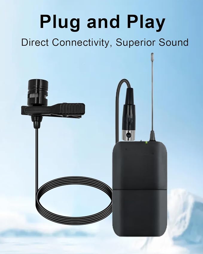 Lavalier Lapel Microphone Compatible with Shure KCX, PGX, BLX, SLX, GLX, ULX, QLX, FP, L1, LX1, SC1, U1, UC1, UT1, T1 Wireless Transmitter Unidirectional Condenser Mic (Mini XLR TA4F 4 Pin Plug)