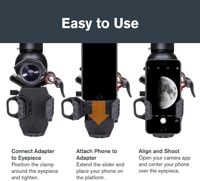 Celestron – NexYZ – Universal Smartphone Adapter for Telescope, Binoculars & Spotting Scopes – 3-Axis Precision Alignment – Capture Images & Video Through Your Optics – Compact and Travel-Friendly