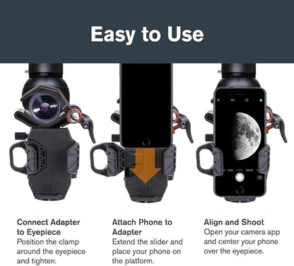 Celestron – NexYZ – Universal Smartphone Adapter for Telescope, Binoculars & Spotting Scopes – 3-Axis Precision Alignment – Capture Images & Video Through Your Optics – Compact and Travel-Friendly