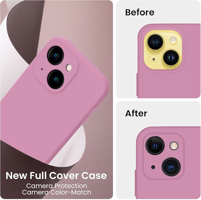 FireNova Designed for iPhone 14 Case, Silicone Upgraded [Camera Protection] Phone Case, Soft Anti-Scratch Microfiber Lining Inside, 6.1 inch, Lilac Purple