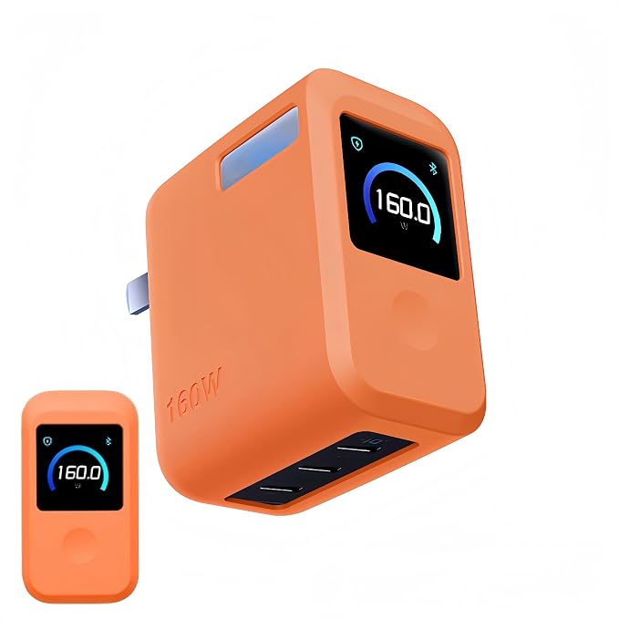 Charger Case Compatible with Anker GaNPrime 160W, for Silicone Protection & Portable Cover (Orange)