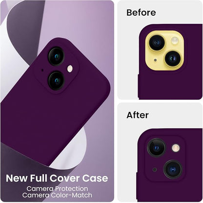 FireNova Designed for iPhone 14 Case, Silicone Upgraded [Camera Protection] Phone Case, Soft Anti-Scratch Microfiber Lining Inside, 6.1 inch, Wine Red