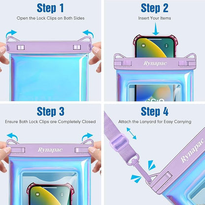 [Up to 10''] Waterproof Phone Pouch Floating, IPX8 Underwater Cell Phone Holder with Lanyard for iPhone 17 16 15 14 Pro Max, Galaxy S25 S24 S23 Ultra, Beach Cruise Ship Essentials Travel Must Haves