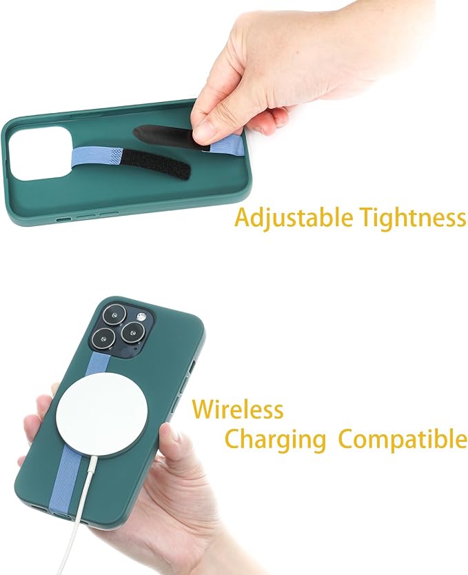 TFY Elastic Phone Strap, Universal Slim Hand Finger Grip, Non-slip Cell Phone Holder, fit Most Smartphones Case - 2 Pieces