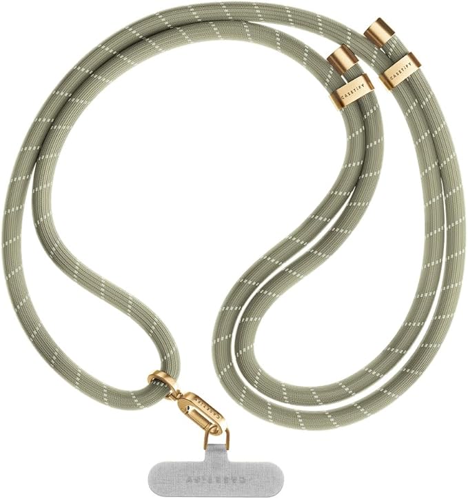 CASETiFY 8mm Rope Cross Body Strap with Card - Khaki