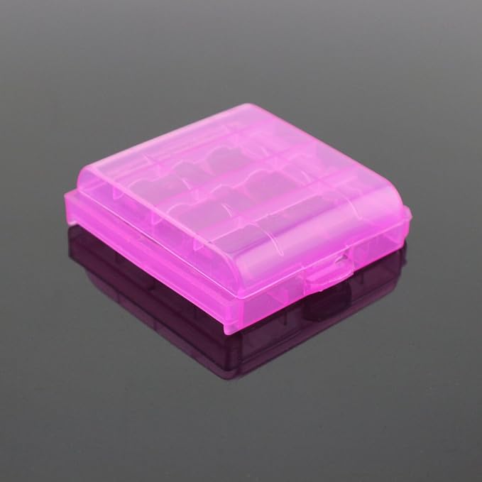 Heyiarbeit AA/AAA Battery Organizer Box PP Battery Storage Case Battery Holder Storage for Carrying Battery Rose Red 5Pcs