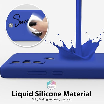 oakxco for Motorola Moto G Power 2022 Phone Case/Moto G Play 2023 Phone Case Liquid Silicone, Thin Slim Soft Rubber Gel TPU Plain Simple Cover for Women Girl Cute, Matte Solid Color,Royal Blue
