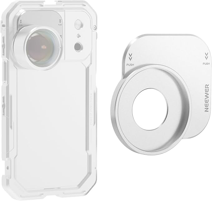 NEEWER 37mm Filter Lens Backplate for PA143/PA144 Phone Cage Only, Quick Release Video Rig Mobile Camera Photography Accessories Compatible with iPhone 17 Pro 17 Pro Max Beastgrip, PA152 (Silver)