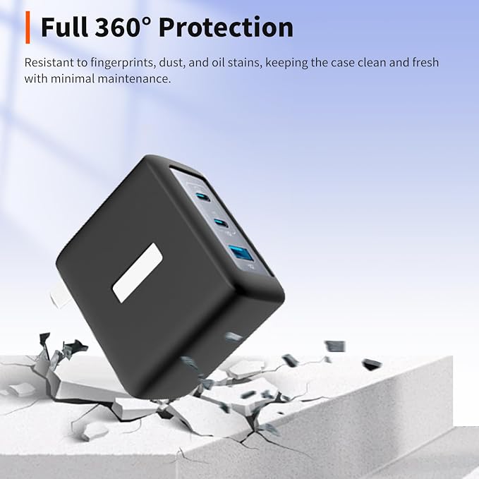 Case for Anker Nano 100W USB-C Charger – Soft Silicone Protective Cover for Dynamic Charger,Shockproof Dustproof Charging Block Protector Sleeve[Black]