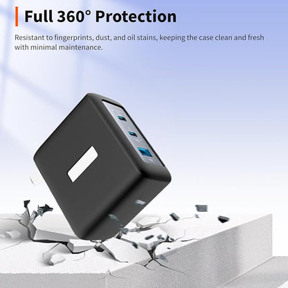 Case for Anker Nano 100W USB-C Charger – Soft Silicone Protective Cover for Dynamic Charger,Shockproof Dustproof Charging Block Protector Sleeve[Black]