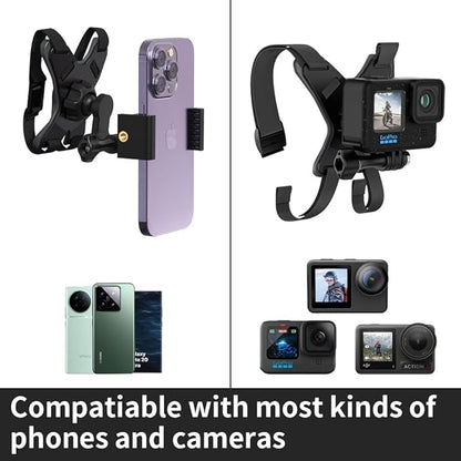 SOH Motorcycle Helmet Chin Strap Mount with Phone Clip, Adjustable Strap Helmet Phone Holder Mount for iPhone 17/16 Pro Max/15/14, Google, Samsung, LG, Pixel, Huawei, Xiaomi,All Smartphones
