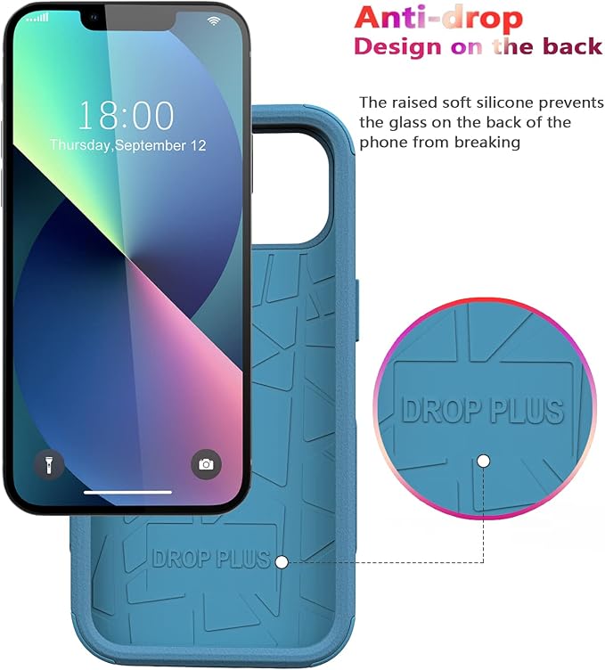 Diverbox for iPhone 13 Case [Shockproof] [Dropproof] [Dust-Proof],Heavy Duty Protection Phone Case Cover for Apple iPhone 13 (Blue)