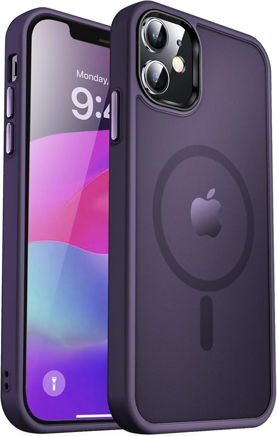 MOCCA Strong Magnetic for iPhone 12 Case/iPhone 12 Pro Case, [Compatible with Magsafe][Mil-Grade Drop Protection] Slim Shockproof Translucent Protective Phone Case for iPhone 12/12 Pro, Deep Purple