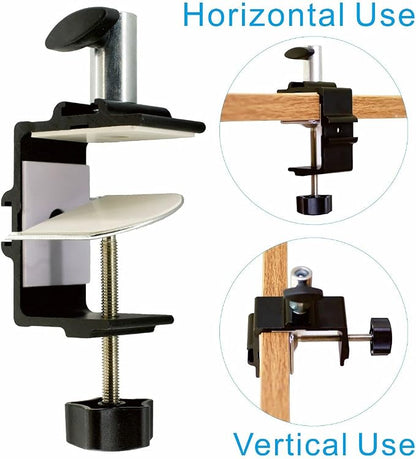 Replacement Heavy Duty C Clamp for 1/2” Base Magnifying Lamp,Desk Lamp,Swing Arm Lamp,Phone I pad Mount,Tablet Mic Holder,Table Mount Clamp for Microphone Stand Mic Boom Arm (G1 BLACK)