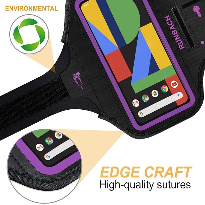 Running Armband for Google Pixel 10/10 Pro/10a/9/9 Pro/9a/8/7/6/6 Pro/5a/4XL/3a XL/3 XL, Running Exercise Case with Card Slot for Pixel(Purple)