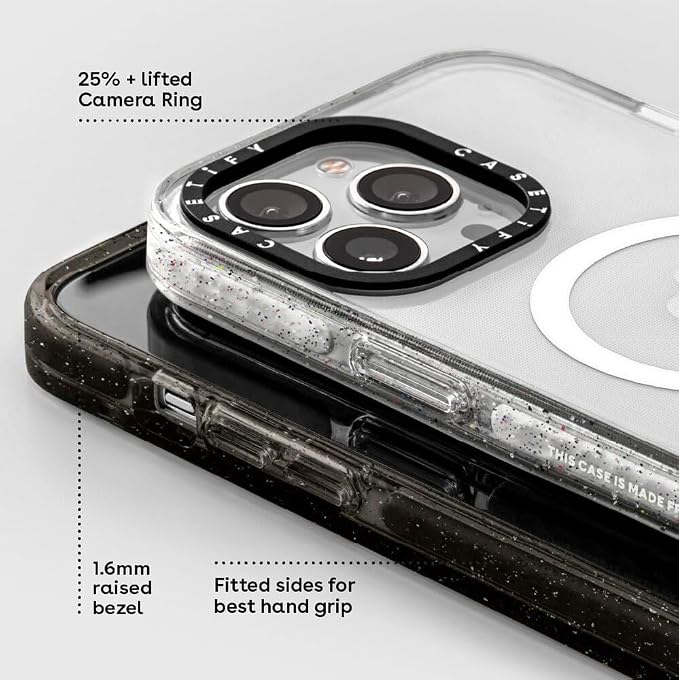 CASETiFY Impact Case for iPhone 13 Pro Compatible with Magsafe - Clouds - Clear Black