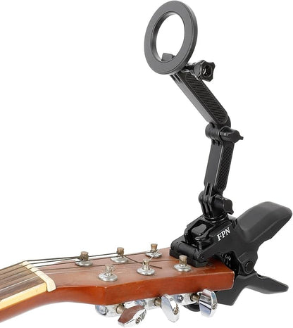 Magnetic Guitar Head Phone Holder Mount for Live Broadcast Video Recording, Cell Phone Clamp Clip Compatible with Magsafe iPhone 17 16 15 14 13 12 Series