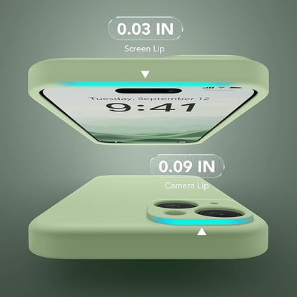 Magnetic for iPhone 13 Case, Compatible with MagSafe, [Full Camera Protection][Screen Protector] Silicone Shockproof Protective Phone Case for iPhone 13 6.1", Matcha