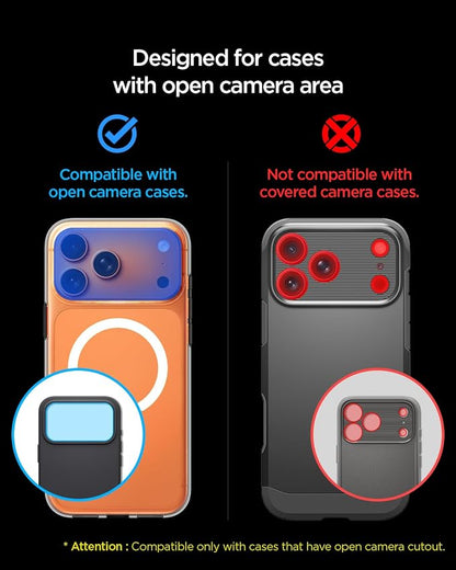 Spigen Camera Lens Screen Protector [GlasTR EZ Fit Optik Pro XL] Designed for iPhone 17 Pro Max [Case Friendly] - Cosmic Orange [1 Pack]