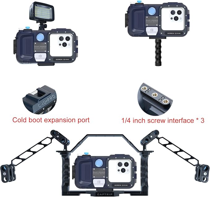Universal Underwater Phone Case for Snorkeling and Diving, [131FT/40M] Professional Scuba Dive Waterproof Phone Case for iPhone and Android, Easy Camera Controls/Underwater Photo & Video