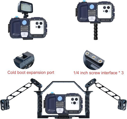 Universal Underwater Phone Case for Snorkeling and Diving, [131FT/40M] Professional Scuba Dive Waterproof Phone Case for iPhone and Android, Easy Camera Controls/Underwater Photo & Video