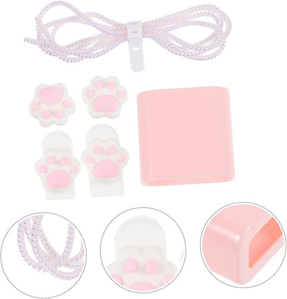 Hemobllo Power Adapter Case for Charger Protective Shell Compact and Lightweight Design with Easy Access Pink Color with Silicone Accessories for Travel and Storage
