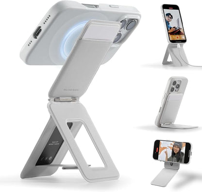 MOFT Phone Tripod Wallet for iPhone, Mulit-Angles, Lightweight & Portable Phone Stand, MOVAS Vegan Leather Magnetic Wallet, Strong Magnets, NFC Card Holder, Misty Cove (with Card Slot)