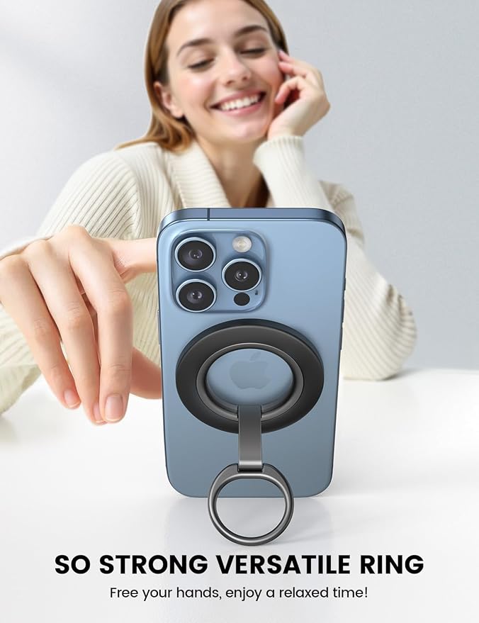 Lamicall for MagSafe Magnetic Phone Ring Grip - 360° Rotation Finger Grip Holder Stand, Super Magnet Cell Phone Kickstand Ring, Mag Safe Accessories for iPhone 17e 16 15 14 13 12 Pro Max Air, Androids