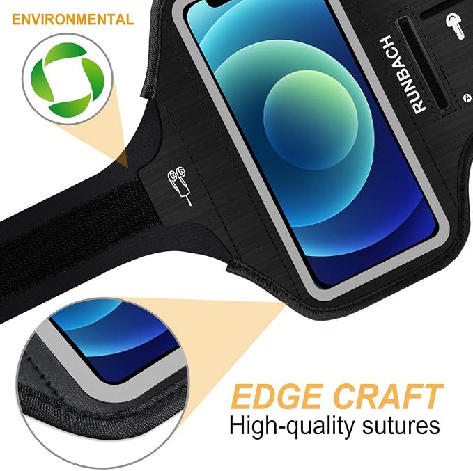 Armband for iPhone 13 Mini/12 Mini/11 Pro/iPhone X/XS,Sweatproof Running Exercise Gym Bag with Card Slot(Black)
