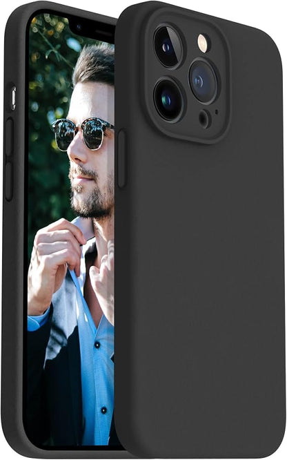 OTOFLY Designed for iPhone 13 Pro Max Case, Silicone Shockproof Slim Thin Phone Case with Camera Lens Protector for iPhone 13 Pro Max 6.7 inch (Black)