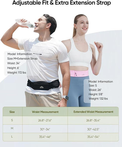 Zelvot Running Belt with 400ml Soft Flask, Adjustable Running Fanny Pack with Phone Holder and Gym Towel, WaterProof Belt Bag for Women Men for Jogging Hiking Marathon (Black, Small)
