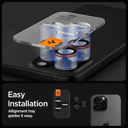 Spigen Camera Lens Screen Protector [GlasTR EZ Fit Optik Pro] Designed for iPhone 17 Pro Max | iPhone 17 Pro | iPhone 16 Pro Max | 16 Pro | iPhone 15 Pro Max | 15 Pro - L-Series [2 Pack]