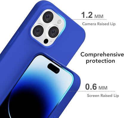 for iPhone 14 Pro Case Silicone Compatible with Magsafe Case, Ultra Slim Thin Magnetic Phone Cases Mag Safe, Cute Soft Rubber Gel TPU Matte Plain Wireless Charging Cover for Women, Royal Blue