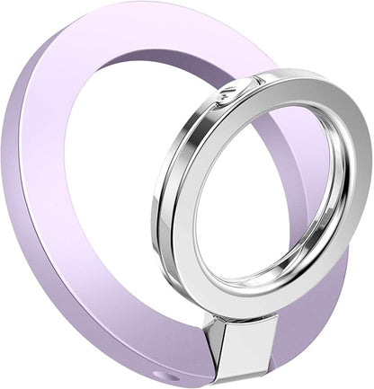 GVIEWIN Magnetic Phone Ring Holder, Compatible with MagSafe Phone Grip with Adjustable Stand, Magnet Phone Ring Kickstand for iPhone 17/16/15/14/13/12 Pro Max Plus Air/Other Phones (Lilac)