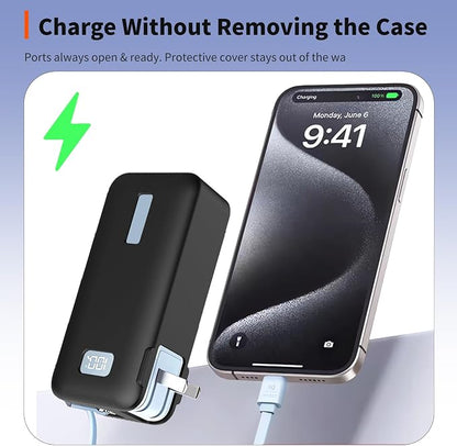 Case for Anker Nano 3-in-1 Portable Charger 10000mAh – Washable Protection Sleeve, Full Access to Charging Ports, Shockproof, Drop-Resistant, with Case-Friendly Charging[Black]
