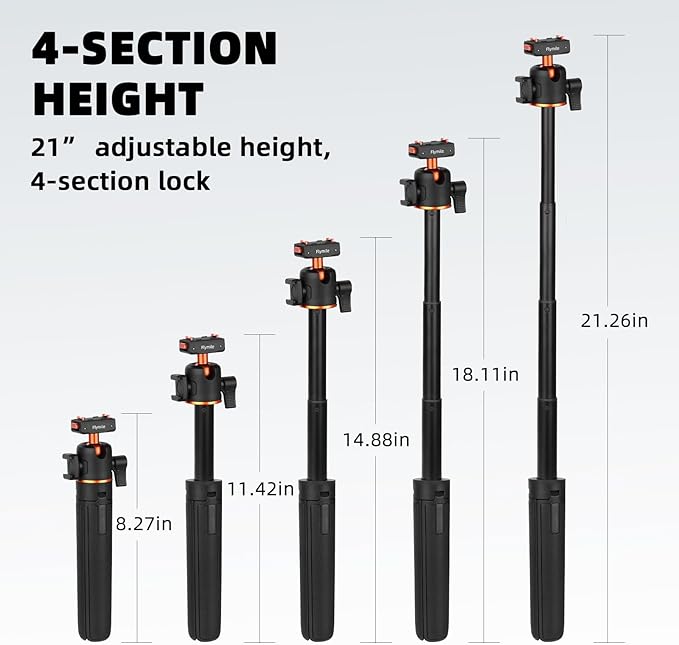 Tripod for Insta360 X5 ACE Pro 2, 21” Selfie Stick Quick Release Extension Rod Mini Table Desk Portable Handle Grip Stand with Cold Shoe for Insta 360 X5 X4 Air, ACE Pro 2 Accessories