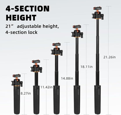 Tripod for Insta360 X5 ACE Pro 2, 21” Selfie Stick Quick Release Extension Rod Mini Table Desk Portable Handle Grip Stand with Cold Shoe for Insta 360 X5 X4 Air, ACE Pro 2 Accessories