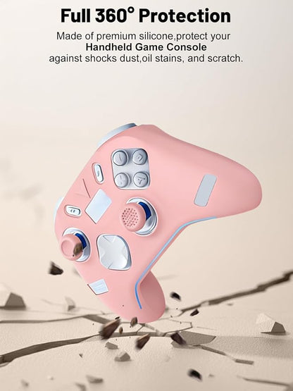 Silicone Protective Case for Flydigi Apex 5 Wireless Controller, Full-Body Protective Cover with Precise Cutout, Shockproof Dustproof Protector Sleeve & Scratch-Resistant Sleeve (Pink)