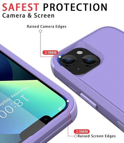 Diverbox for iPhone 13 Case [Shockproof] [Dropproof] [Dust-Proof],Heavy Duty Protection Phone Case Cover for Apple iPhone 13 (Purple)