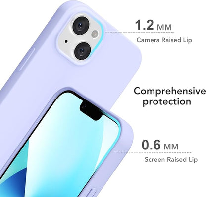 for iPhone 14/ iPhone 13 Case Silicone Compatible with Magsafe Case, Ultra Slim Thin Magnetic Phone Cases Mag Safe, Cute Soft Rubber Gel Matte Wireless Charging Cover for Women, Purple Lavender
