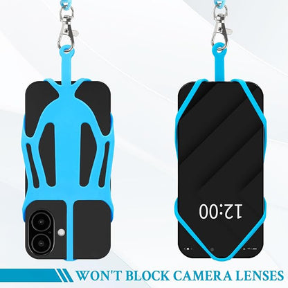 HOTEMIA Silicone Phone Lanyard Holder with Carabiner, Universal Phone Strap,Anti-Theft Phone Case with retractable tether